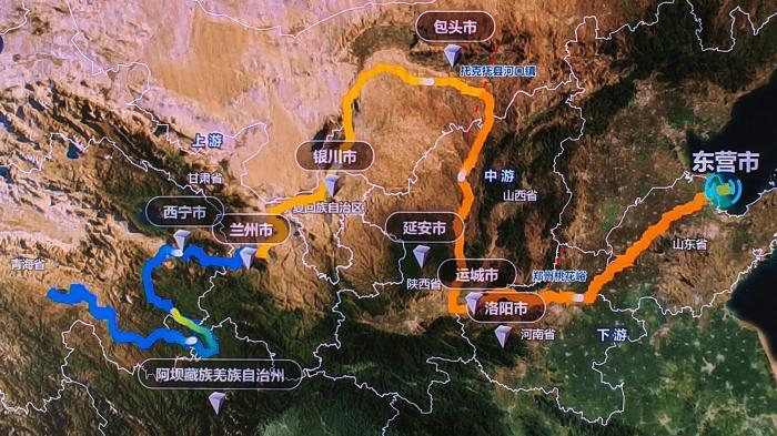 △黃河發(fā)源于青藏高原，呈“幾”字形流經(jīng)青海、四川、甘肅、寧夏、內(nèi)蒙古、山西、陜西、河南、山東9省區(qū)，全長5464公里。(資料圖)