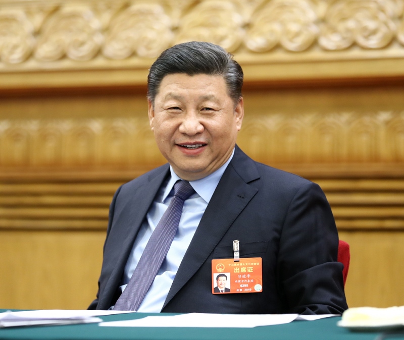 2019年3月10日，習(xí)近平總書記參加十三屆全國(guó)人大二次會(huì)議福建代表團(tuán)的審議。