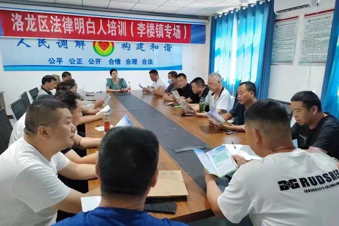河南省洛陽市洛龍區(qū)李樓司法所開展《民法典》專題普法講座暨“法律明白人”培訓。河南省司法廳供圖