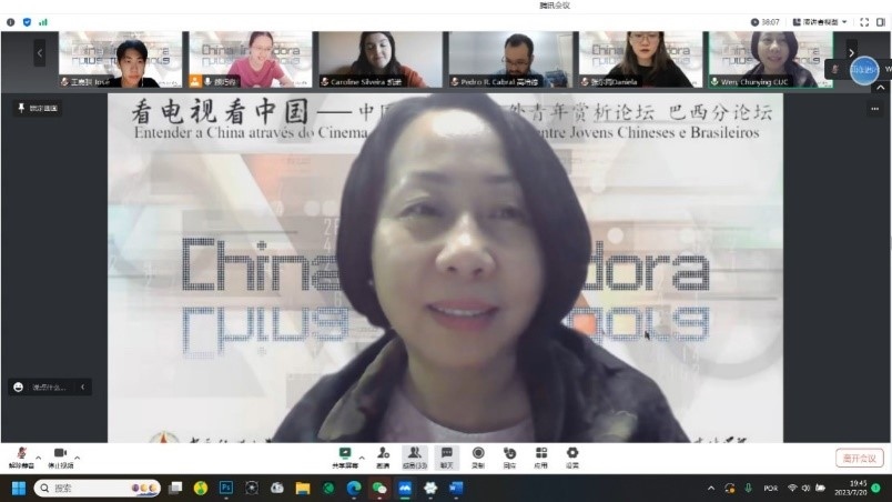 中國傳媒大學(xué)外國語言文化學(xué)院院長文春英教授。 論壇截圖