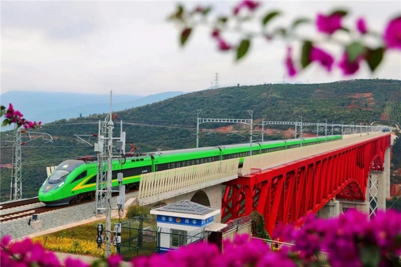 中老鐵路。昆明鐵路局供圖