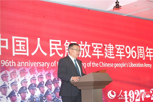 蒙古國(guó)國(guó)防部副部長(zhǎng)瑪格奈致辭。人民網(wǎng)記者 霍文攝J