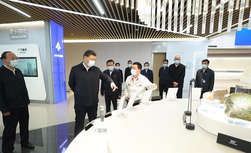 2023年4月12日，習(xí)近平總書記在廣東廣汽埃安新能源汽車股份有限公司考察。