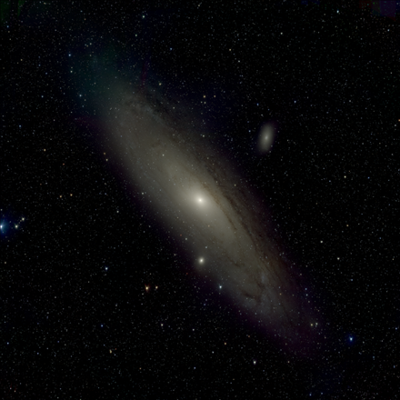 墨子巡天望遠鏡首光獲取的仙女座星系圖片。（中國科學(xué)技術(shù)大學(xué)供圖）