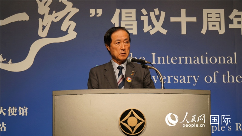 日本經(jīng)團(tuán)聯(lián)副會(huì)長(zhǎng)佐藤康博發(fā)言。人民網(wǎng) 蔣曉辰攝