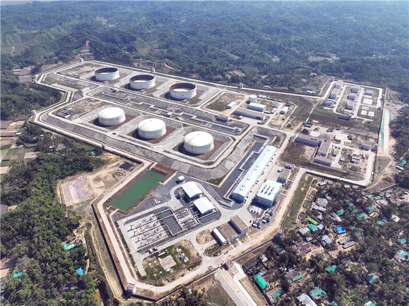 孟加拉國首個海陸一體化超大型石油儲運工程——單點系泊及雙線管道工程。中石油管道局供圖。