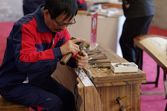 蘭考古箏制作展示。中央音樂(lè)學(xué)院供圖