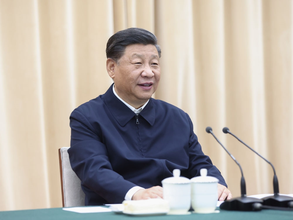 2021年5月14日上午，中共中央總書記、國家主席、中央軍委主席習(xí)近平在河南省南陽市主持召開推進(jìn)南水北調(diào)后續(xù)工程高質(zhì)量發(fā)展座談會并發(fā)表重要講話。新華社記者 鞠鵬 攝