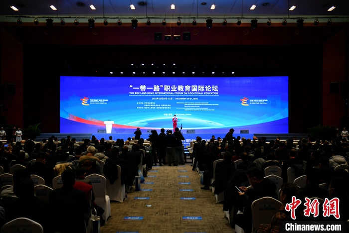 圖為 “一帶一路”職業(yè)教育國(guó)際論壇現(xiàn)場(chǎng)。 中新社記者 韓冰 攝