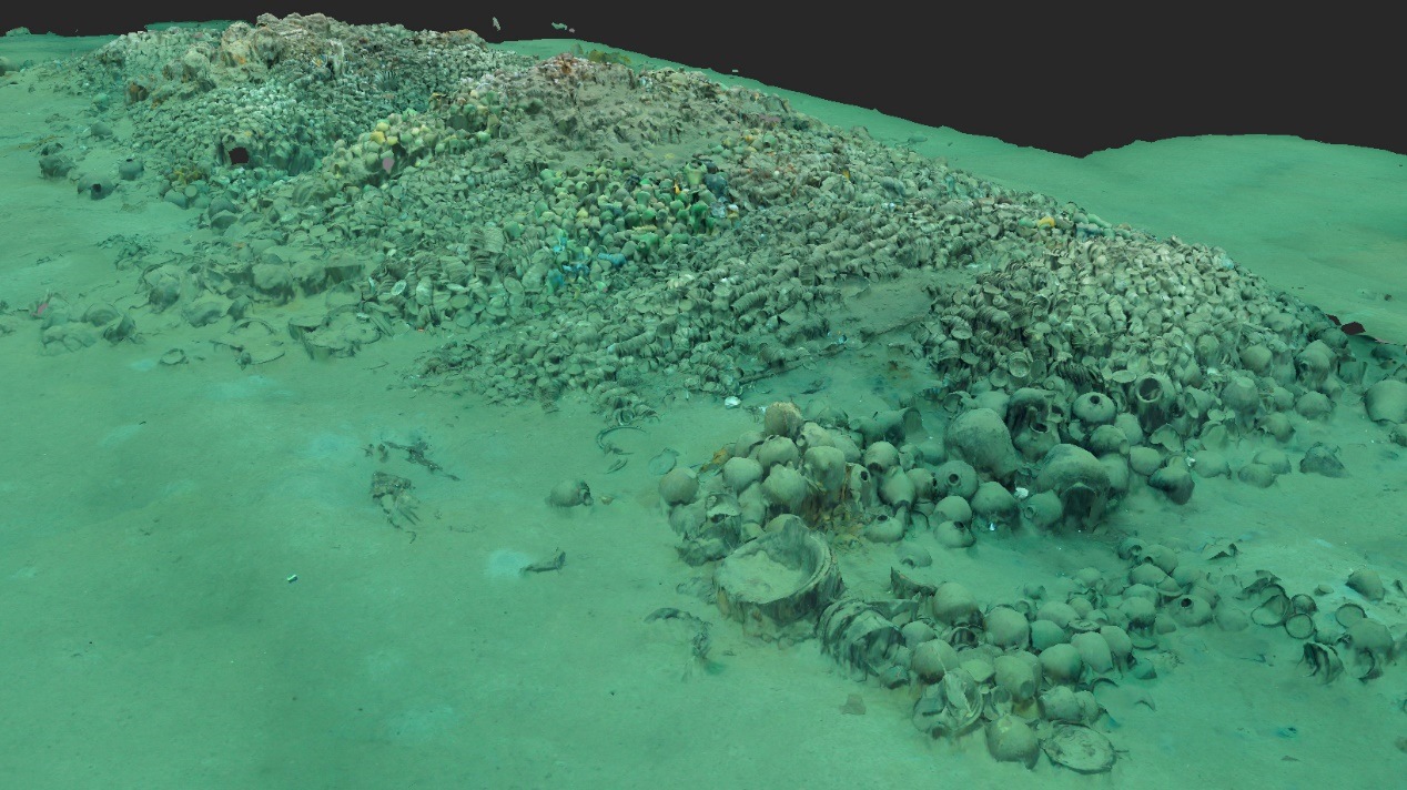 南海西北陸坡一號沉船遺址核心區(qū)三維圖。國家文物局供圖