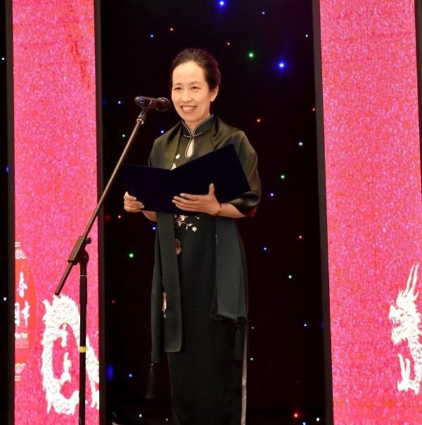 中國駐阿拉木圖總領事蔣薇致辭。中國駐阿拉木圖總領館供圖