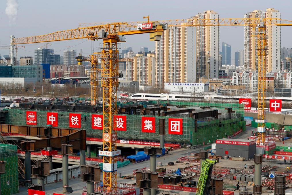 2月2日，北京城市副中心站綜合交通樞紐工程建設(shè)現(xiàn)場(chǎng)。新華社記者 李木子 攝