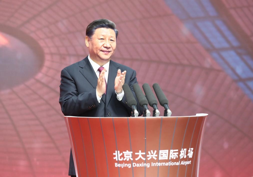 2019年9月25日，習(xí)近平總書記出席北京大興國際機(jī)場投運(yùn)儀式并宣布機(jī)場正式投入運(yùn)營。新華社記者 鞠鵬 攝