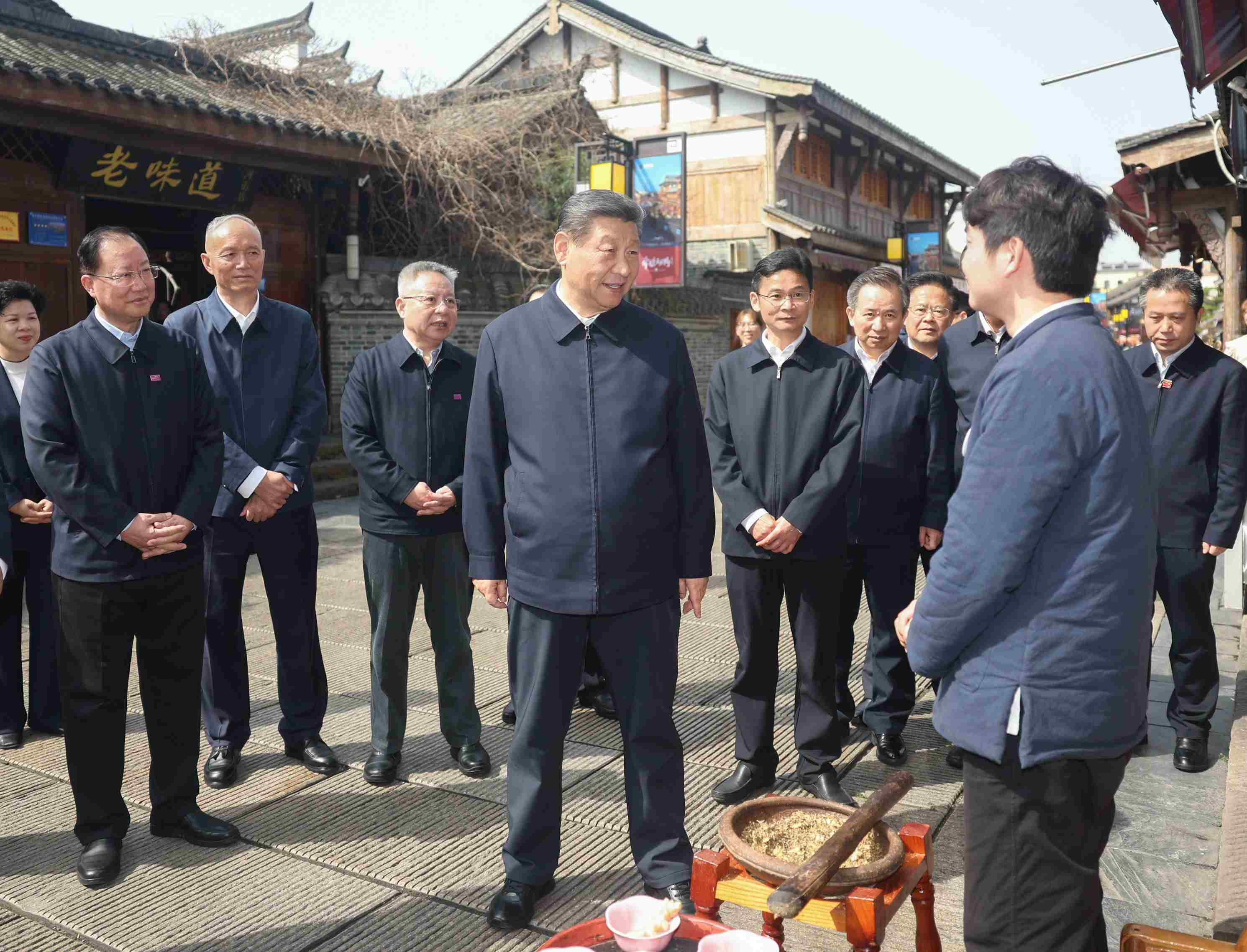 △ 2024年3月19日，習近平總書記在湖南常德河街考察。