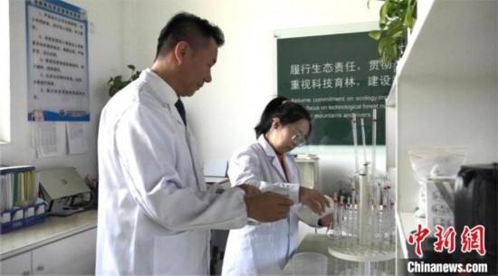 圖為王佐(左一)在廠區(qū)實驗室內(nèi)工作。白先森 攝