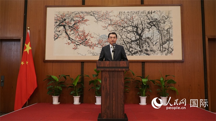 中國(guó)駐日本大使吳江浩致辭。人民網(wǎng) 蔣曉辰攝