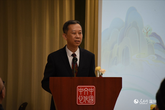 中國駐瑞典大使崔愛民致辭。人民網(wǎng)記者 殷淼攝