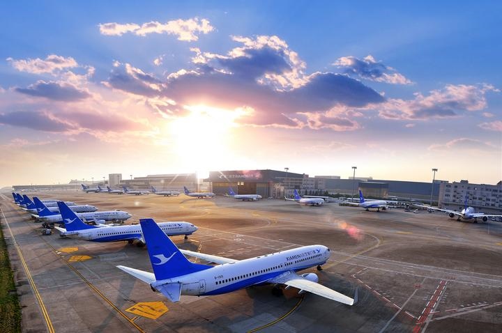 這是如今廈門航空的機隊照片。（廈門航空有限公司供圖）