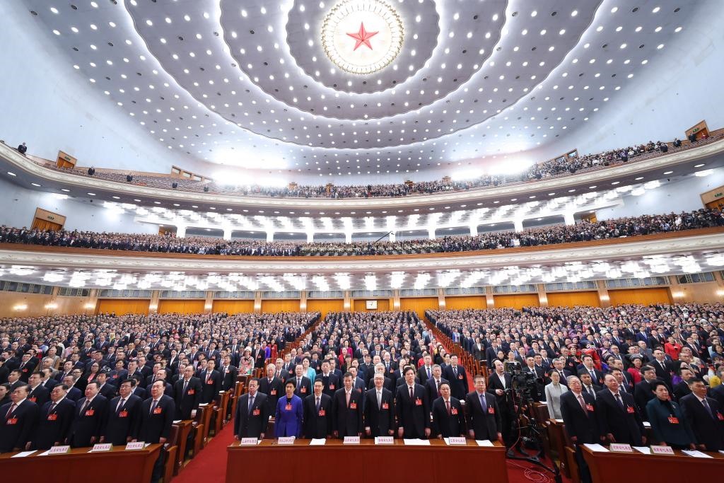 2024年3月5日，第十四屆全國人民代表大會第二次會議在北京人民大會堂開幕。新華社記者 黃敬文 攝