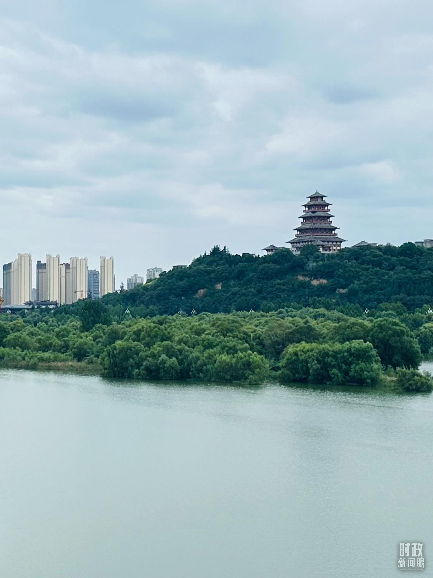 △渭河寶雞段長224公里，目前建成17處渭河灘區(qū)生態(tài)涵養(yǎng)區(qū)。（總臺(tái)央視記者范一鳴拍攝）
