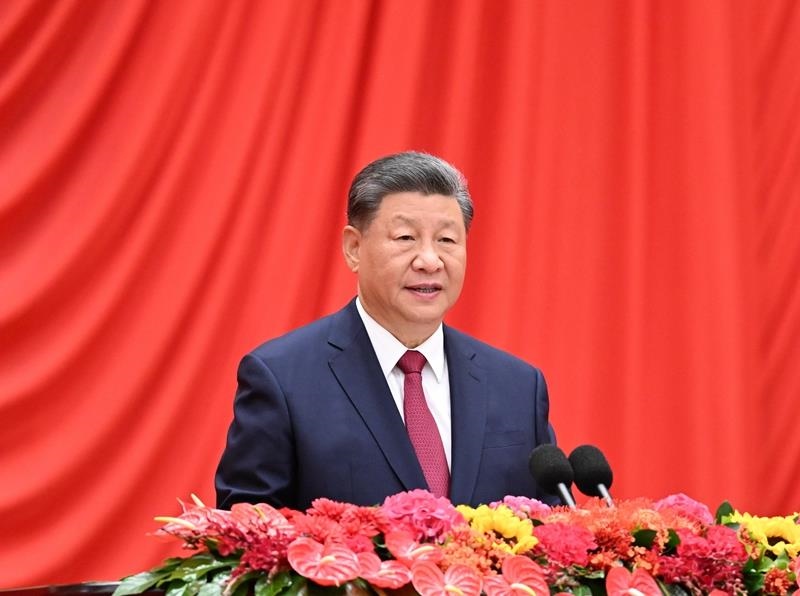 △2024年9月30日，慶祝中華人民共和國(guó)成立75周年招待會(huì)在北京人民大會(huì)堂隆重舉行。習(xí)近平總書(shū)記出席招待會(huì)并發(fā)表重要講話。