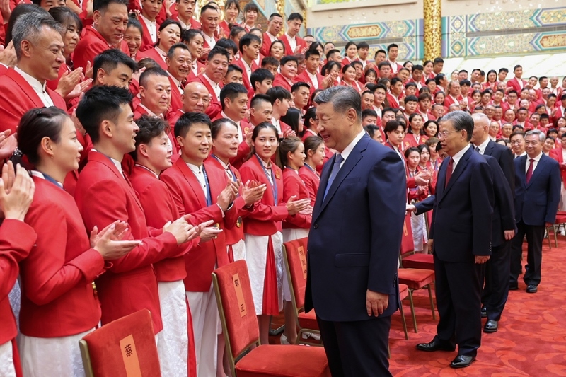 2024年8月20日，習(xí)近平總書記在人民大會堂接見第33屆夏季奧林匹克運動會中國體育代表團全體成員。