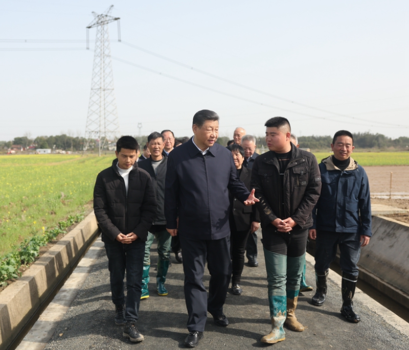 2024年3月19日，習(xí)近平總書記在湖南常德港中坪村考察。