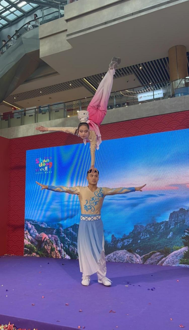 來自中國和新加坡的藝術(shù)團(tuán)體聯(lián)袂表演了歌舞、器樂、武術(shù)、雜技等多種形式的文藝節(jié)目?；顒?dòng)主辦方供圖
