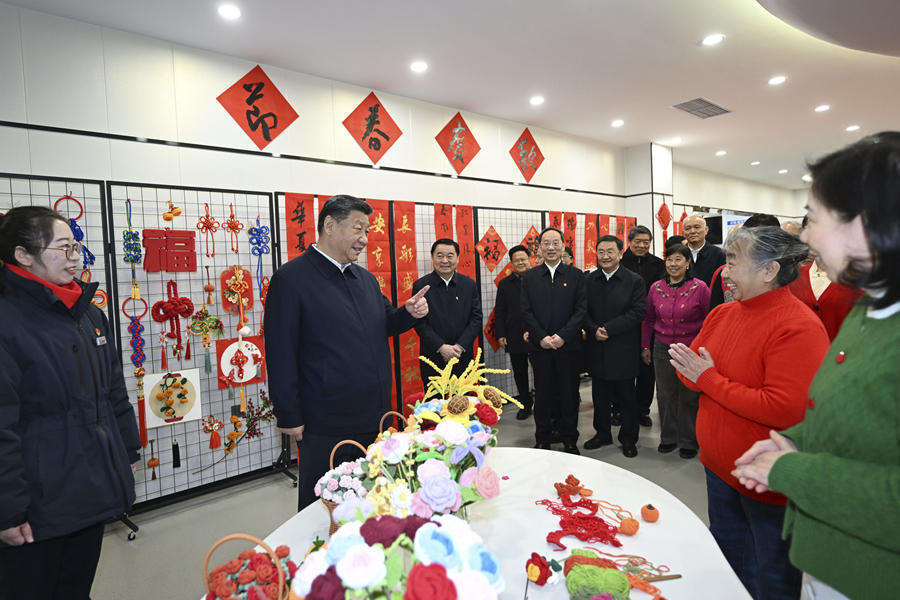 2025年1月23日，習近平總書記在沈陽大東區(qū)長安街道長安小區(qū)社區(qū)黨群服務中心考察。
