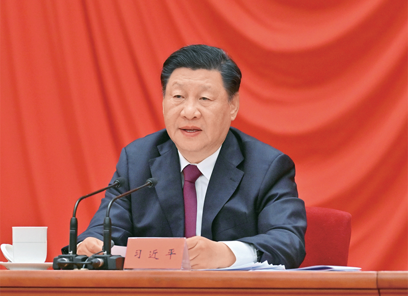 2022年5月10日，慶祝中國共產(chǎn)主義青年團(tuán)成立100周年大會(huì)在北京人民大會(huì)堂隆重舉行。中共中央總書記、國家主席、中央軍委主席習(xí)近平在大會(huì)上發(fā)表重要講話。 新華社記者 岳月偉/攝