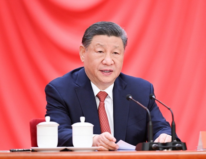 4月28日，慶祝中華全國總工會成立100周年暨全國勞動模范和先進工作者表彰大會在北京人民大會堂隆重舉行。中共中央總書記、國家主席、中央軍委主席習近平出席大會并發(fā)表重要講話。新華社記者 李學仁 攝