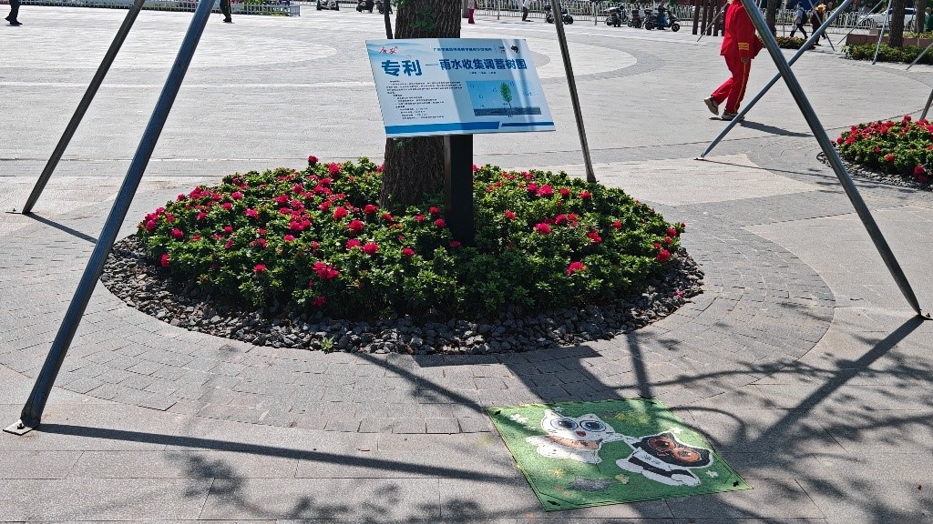 廣安“雨水收集調(diào)蓄樹池”，已在市內(nèi)公園落地運(yùn)用。受訪者供圖