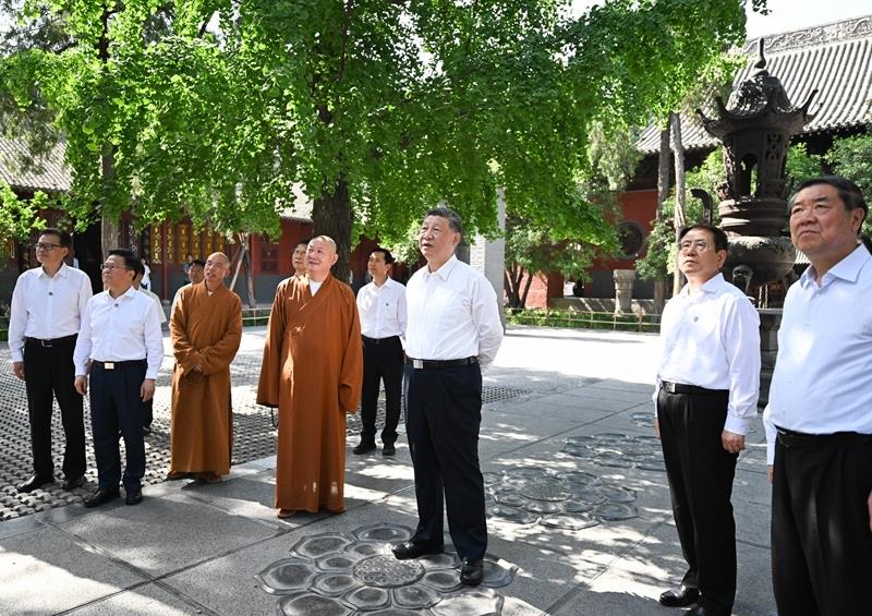 △2025年5月19日，習近平總書記在河南洛陽白馬寺考察。